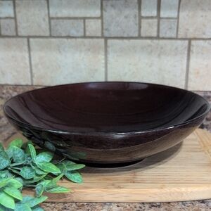 Crate&Barrel Mahogany Red Coupe Serving Bowl